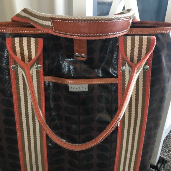 Orla Kiely Brown and Orange Tote Bag - Picture 2 of 7